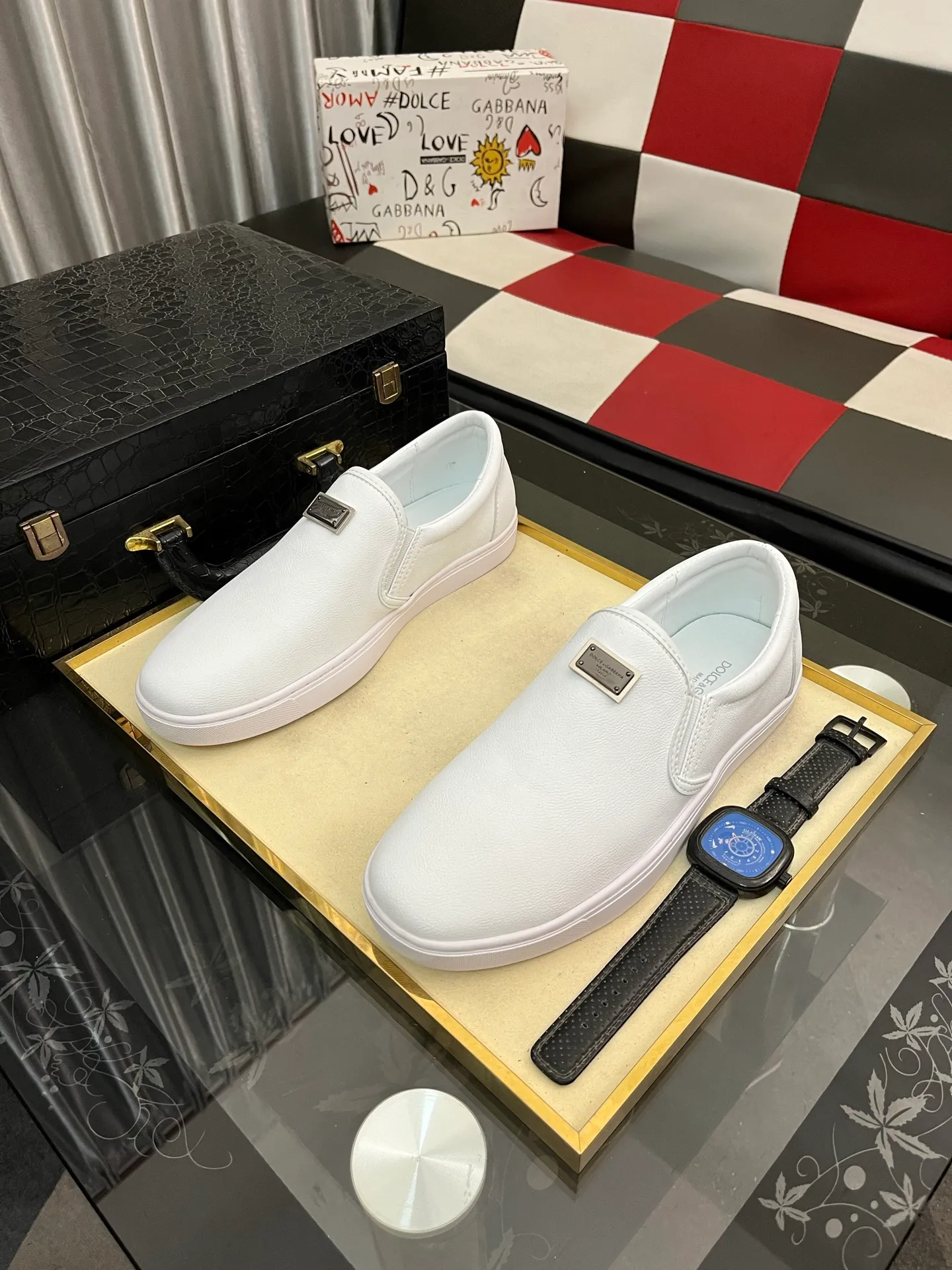 Men's men's shoes💰400⌚️⌚️【DG～】men's casual shoes 2022z cabinet simultaneous sale 🔶🔷🔜The upper is made of cowhide spliced fabric ➕Mesh lining, which is comfortable and breathable. The sole is: the original comfortable and wear-resistant outsole, ⚠️The real thing📱Photographed🎬The real thing is better📢📢📢Size: 38-46
